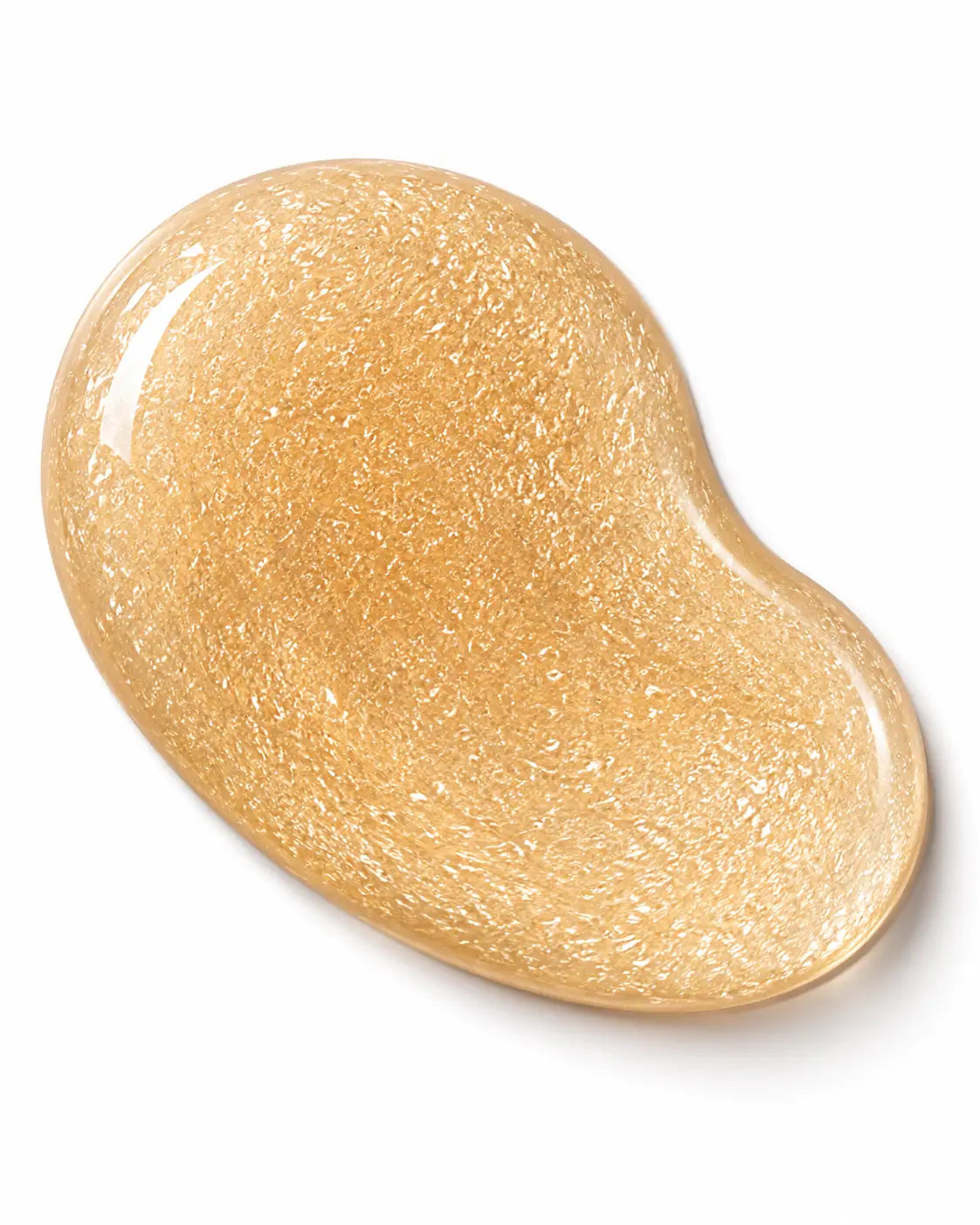 Textura dourada do O Sfumato Óleo Iluminador Corporal Ouro Champagne sobre fundo branco