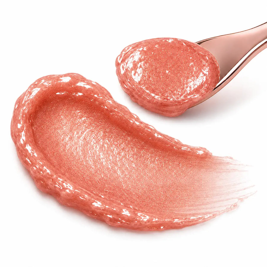 Iluminador O Sfumato™ Ouro Rosé em embalagem rosa com acabamento brilhante e textura rosé dourada.