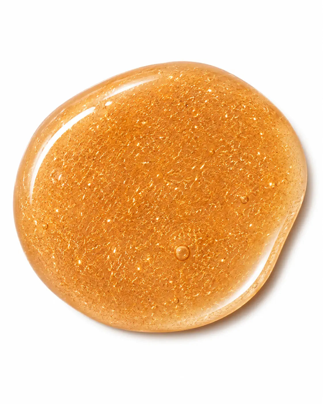 Textura dourada do O Sfumato Óleo Iluminador Corporal Bronze Dourado sobre fundo branco