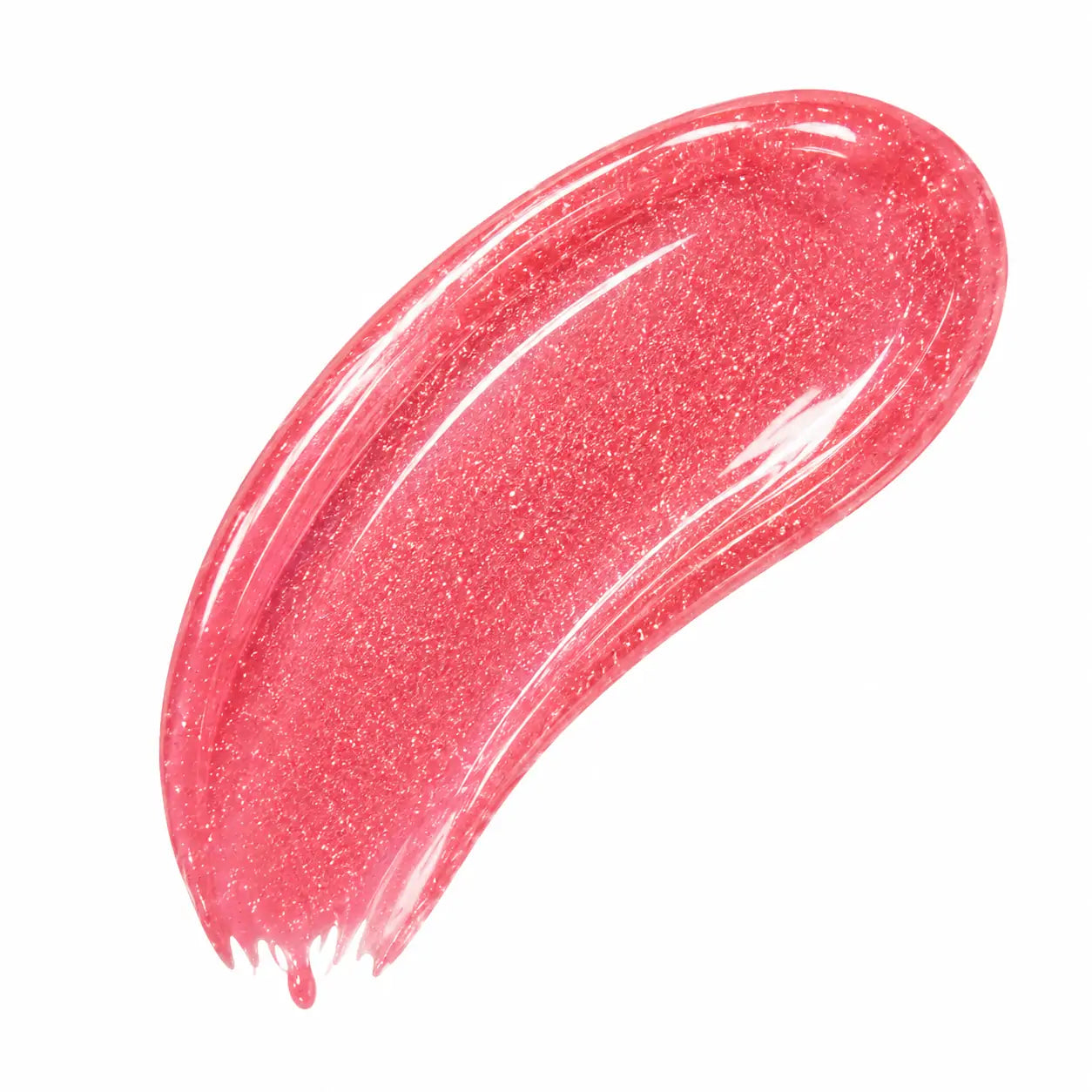 Textura do Lip Oil Rosa Goiaba Translúcido com brilho semitransparente