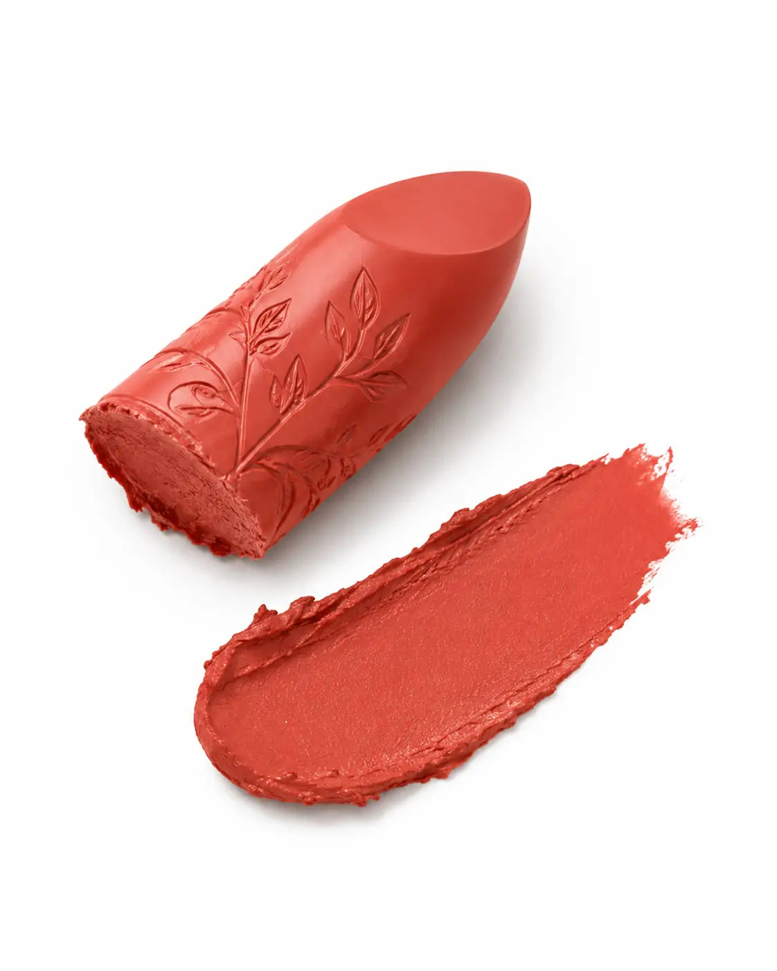 Swatch do O Sfumato™ Batom Terracota Caju Solar em tom terracota coral quente