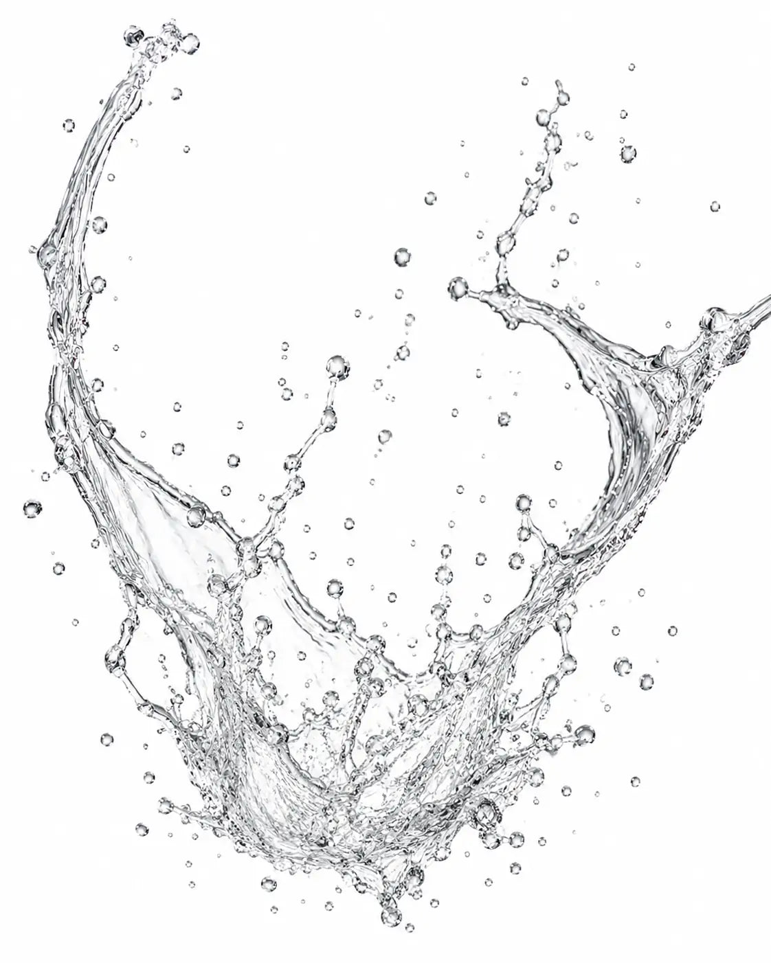 Splash de água transparente representando resistência à água do protetor solar spray