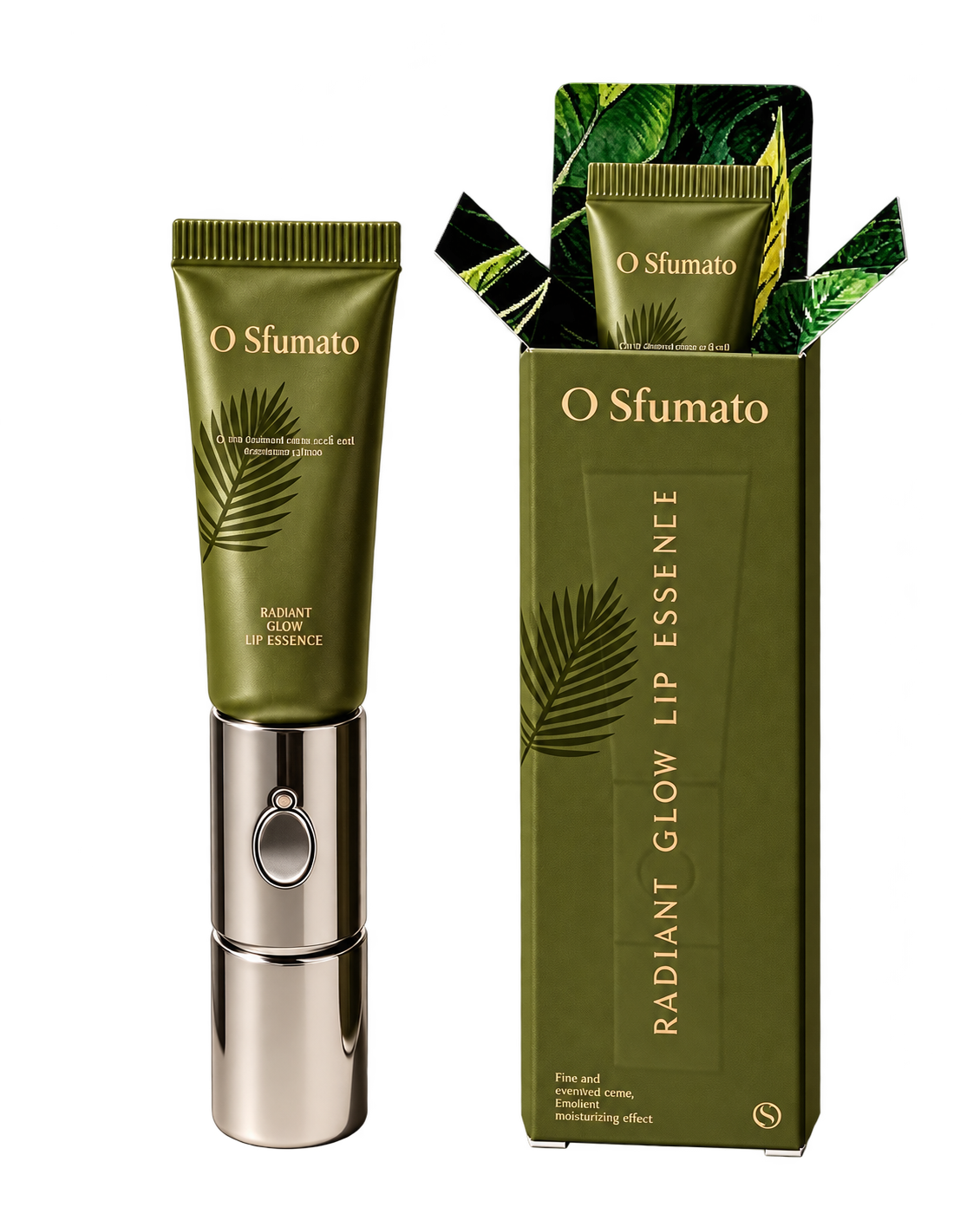 Produto labial o sfumato com embalagem verde