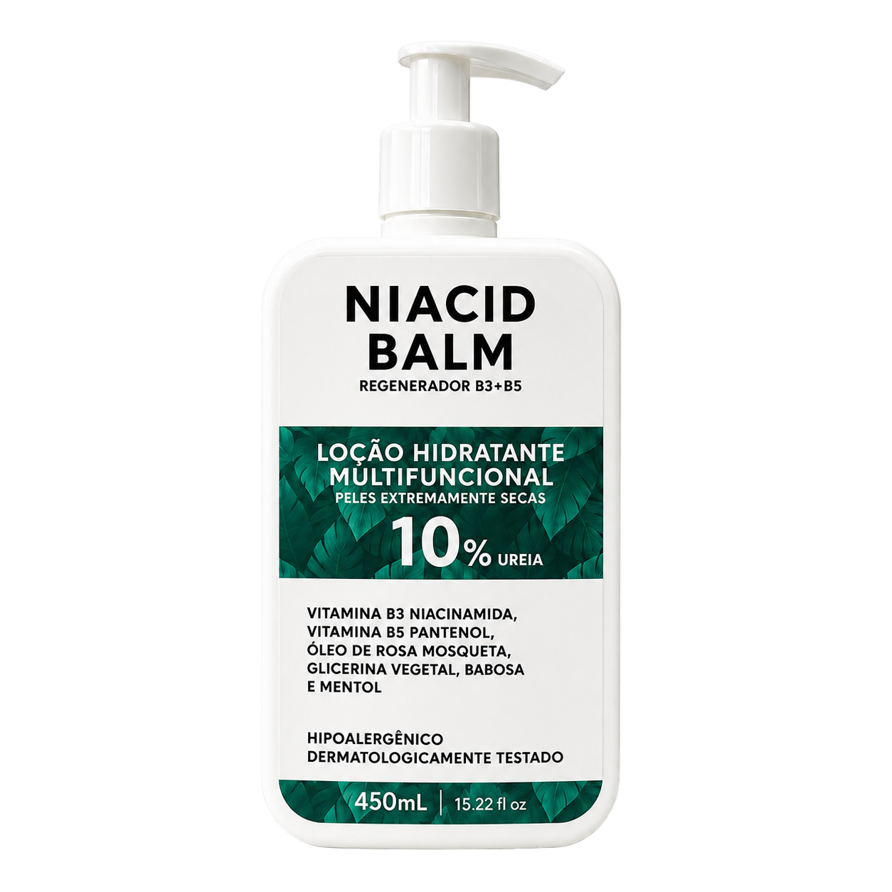 Frasco de NIACID BALM, 450 mL, com fundo transparente